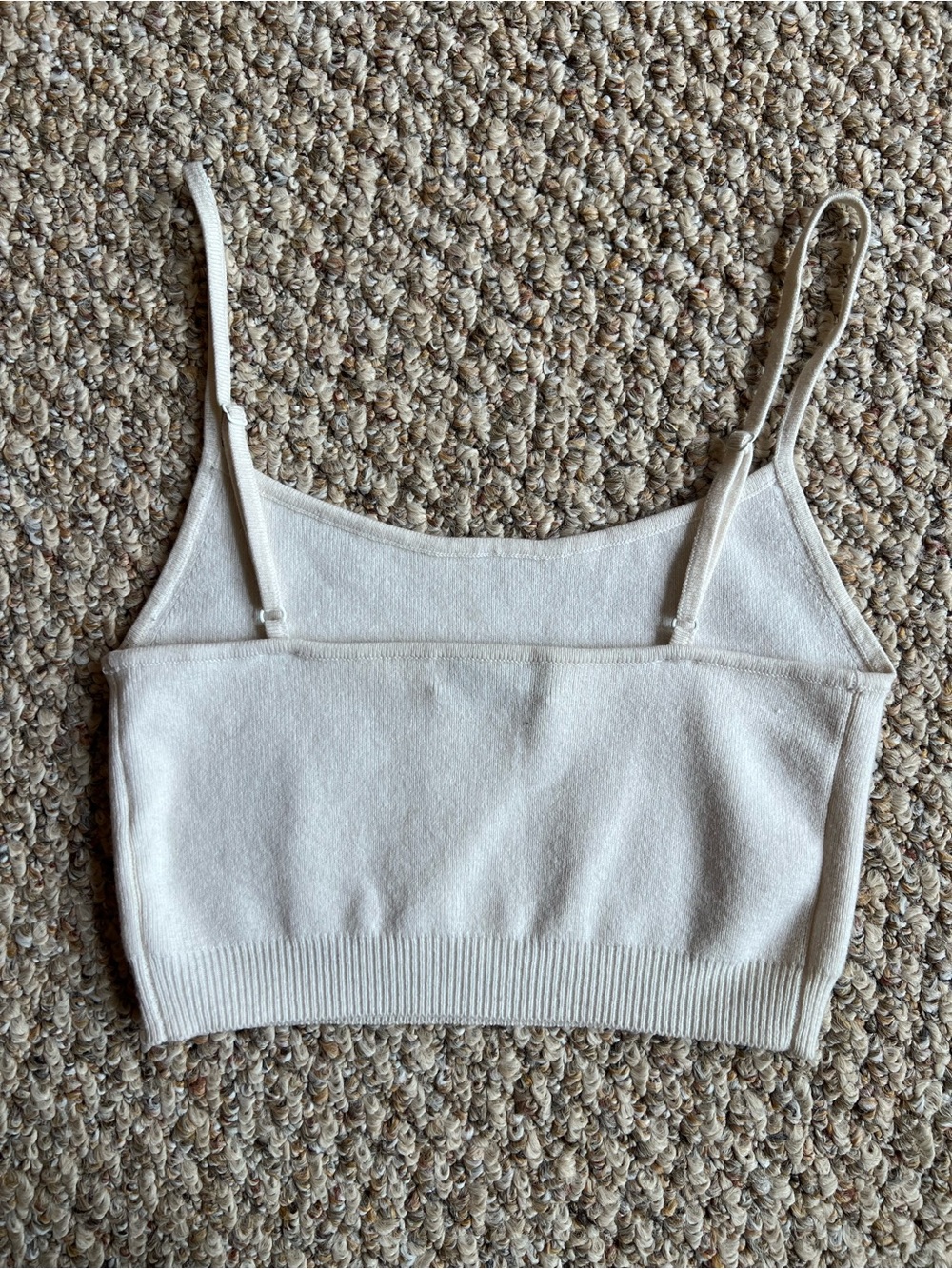 Babaton Aritzia Cream Cami Cropped Tank Top in Merino - Picture 3 of 8